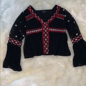 black patterned blouse